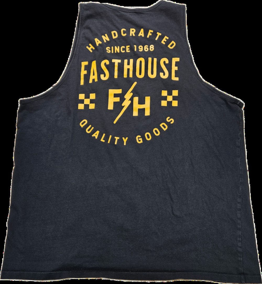 FASTHOUSE Tank Top Men's Black Yellow 2XL 100% Cotton Graphic